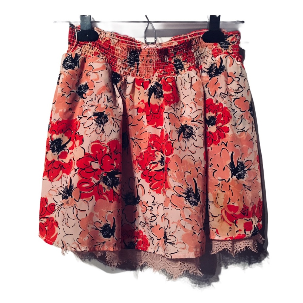 Candie's Girl Floral Mini Skirt M 10 to 12